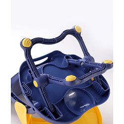 Babyhug 2 in 1 Kids Feeding Chair & Booster Chair with Removable Tray & Seat Cushion - Yellow| Adjustable Height| Safety Harness| Foldable Legs| Non Slip Base| Easy to Clean| Durable Built