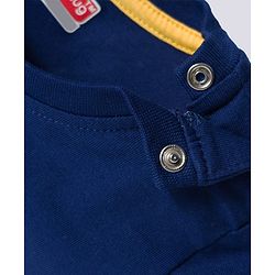 Babyhug 100% Cotton Knit Full Sleeves T-Shirt with Animal Print - Navy Blue