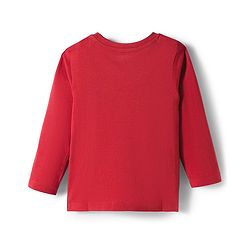Babyhug 100% Cotton Knit Full Sleeves T-Shirt with Animal Print - Dark Red