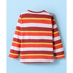 Babyhug 100% Cotton Knit Full Sleeves T-Shirts with Stripes & Animal Print Pack of 3 - White & Brown