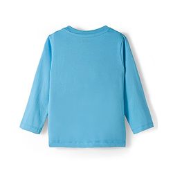 Babyhug 100% Cotton Knit Full Sleeves T-Shirt with Animal Print - Light Blue