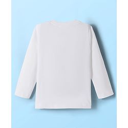 Babyhug 100% Cotton Knit Full Sleeves T-Shirt with Animal & Vehicle Print - White