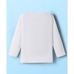 Babyhug 100% Cotton Knit Full Sleeves T-Shirt with Animal & Vehicle Print - White