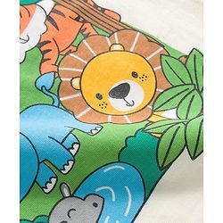 Babyhug 100% Cotton Knit Full Sleeves T-Shirt with Animal & Jungle Print - Offwhite