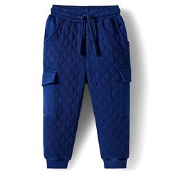 Babyhug Terry Knit Full Raglan Sleeves T-Shirt & Lounge Pant Set With Giraffe Print - White & Navy Blue