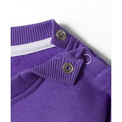 Babyhug Disney Terry Full Sleeves Drop Shoulder T-Shirt and Trackpant with Minnie Mouse Graphics - Purple