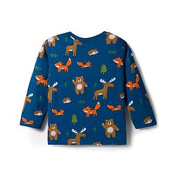 Babyhug Cotton Knit Full Sleeves Night Suit With Animal Print - Teal Blue