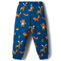 Babyhug Cotton Knit Full Sleeves Night Suit With Animal Print - Teal Blue