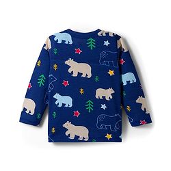 Babyhug Cotton Knit Full Sleeves Co-ords Night Suit With Animal Print - Navy Blue