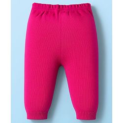 Babyhug Knitted Full Sleeves Striped Sweater Set - Dark Pink & White