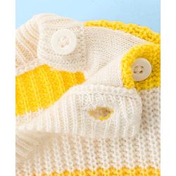 Babyhug Knit Full Sleeves Pullover Sweater with Stripes - Yellow