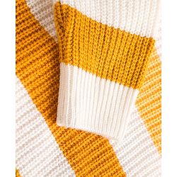 Babyhug Knit Full Sleeves Pullover Sweater with Stripes - Yellow