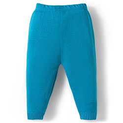 Babyhug Knitted Full Sleeves Sweater Set With Airplane Embroidery - Blue & Yellow