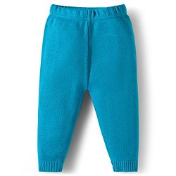 Babyhug Knitted Full Sleeves Sweater Set With Airplane Embroidery - Blue & Yellow