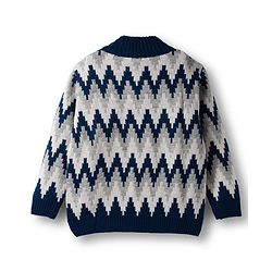 Babyhug Knit Full Sleeves Pullover with Zig Zag Design - Navy Blue