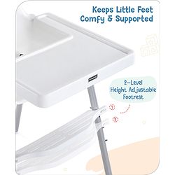 Babyhug Multi-functional Highchair & Convertible Feeding Chair | Removable Feeding Tray| Adjustable Footrest| Safety Harness| Anti-skid Base| Easy Assembly| Easy Cleaning| 6 Months to 3 Years - Blue