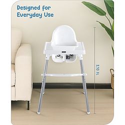 Babyhug Multi-functional Highchair & Convertible Feeding Chair | Removable Feeding Tray| Adjustable Footrest| Safety Harness| Anti-skid Base| Easy Assembly| Easy Cleaning| 6 Months to 3 Years - Blue