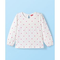 Babyhug 100% Cotton Knit Full Sleeves T-Shirt with Heart & Rainbow Print Pack of 3 - Navy Blue White & Pink
