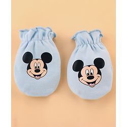 Babyhug Disney Cotton Baby Gift Set With Mickey Mouse Graphics - Light Blue
