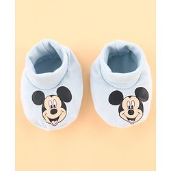 Babyhug Disney Cotton Baby Gift Set With Mickey Mouse Graphics - Light Blue
