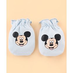 Babyhug Disney Cotton Baby Gift Set With Mickey Mouse Graphics - Light Blue