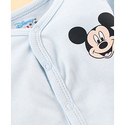 Babyhug Disney Cotton Baby Gift Set With Mickey Mouse Graphics - Light Blue