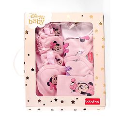 Babyhug Disney Cotton Baby Clothing Gift Set with Minnie & Daisy Print - Pink