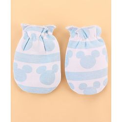 Babyhug Disney Cotton Baby Clothing Gift Set with Mickey Graphic - Light Blue