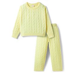 Winter Wear Sweater cable Knit  top & Pant Co-ord Set