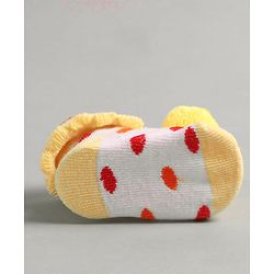 Cute Walk by Babyhug Slip On Sock Shoes with Smiley Applique - Yellow