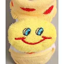 Cute Walk by Babyhug Slip On Sock Shoes with Smiley Applique - Yellow