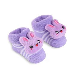 Cute Walk by Babyhug Slip On Sock Shoes with Bunny Applique - Purple