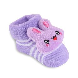 Cute Walk by Babyhug Slip On Sock Shoes with Bunny Applique - Purple