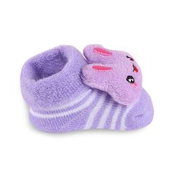 Cute Walk by Babyhug Slip On Sock Shoes with Bunny Applique - Purple