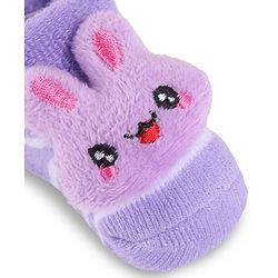 Cute Walk by Babyhug Slip On Sock Shoes with Bunny Applique - Purple
