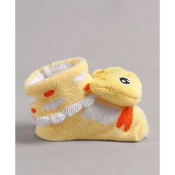 Cute Walk by Babyhug Slip On Sock Shoes with Kitty Applique - Yellow