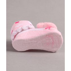 Cute Walk by Babyhug Slip On Sock Shoes with Kitty Applique - Pink