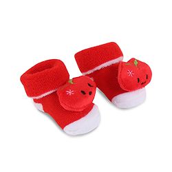 Cute Walk by Babyhug Slip On Socks Shoes with Applique - Red