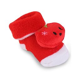Cute Walk by Babyhug Slip On Socks Shoes with Applique - Red