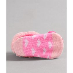 Cute Walk by Babyhug Socks with Strawberry Applique - Pink
