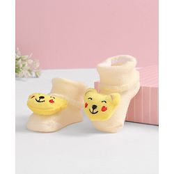Cute Walk by Babyhug Socks with Dog Applique - Yellow