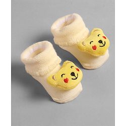 Cute Walk by Babyhug Socks with Dog Applique - Yellow