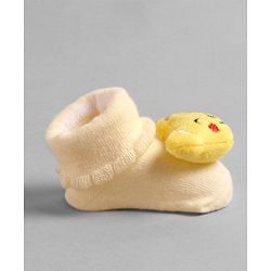 Cute Walk by Babyhug Socks with Dog Applique - Yellow