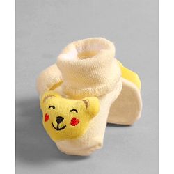 Cute Walk by Babyhug Socks with Dog Applique - Yellow