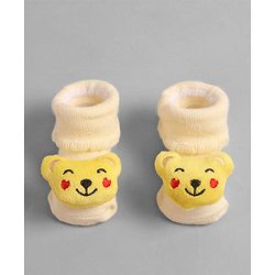 Cute Walk by Babyhug Socks with Dog Applique - Yellow