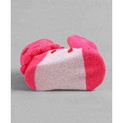 Cute Walk by Babyhug Socks  with Bear Applique - Pink