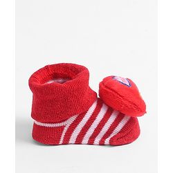 Cute Walk by Babyhug Socks  with Vehicle Applique - Red