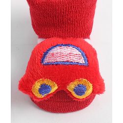 Cute Walk by Babyhug Socks  with Vehicle Applique - Red