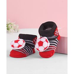 Cute Walk by Babyhug Socks with Football Applique - Navy Blue
