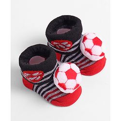 Cute Walk by Babyhug Socks with Football Applique - Navy Blue